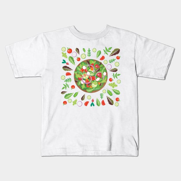 Food Flat Lay Kids T-Shirt by SWON Design